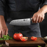 XINZUO 7 Inches 110 Layers Damascus Steel Santoku Knife-Jiang Series