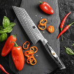 XINZUO 145 Layers Damascus Bunka Knife/Kiritsuke Knife,7 Inches, Ergonomic Handle, Acacia Wooden Gift Box