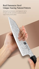 XINZUO PM8 Series 67 Layers Damascus Powder Steel Kiritsuke Chef Knife 8.5 inches
