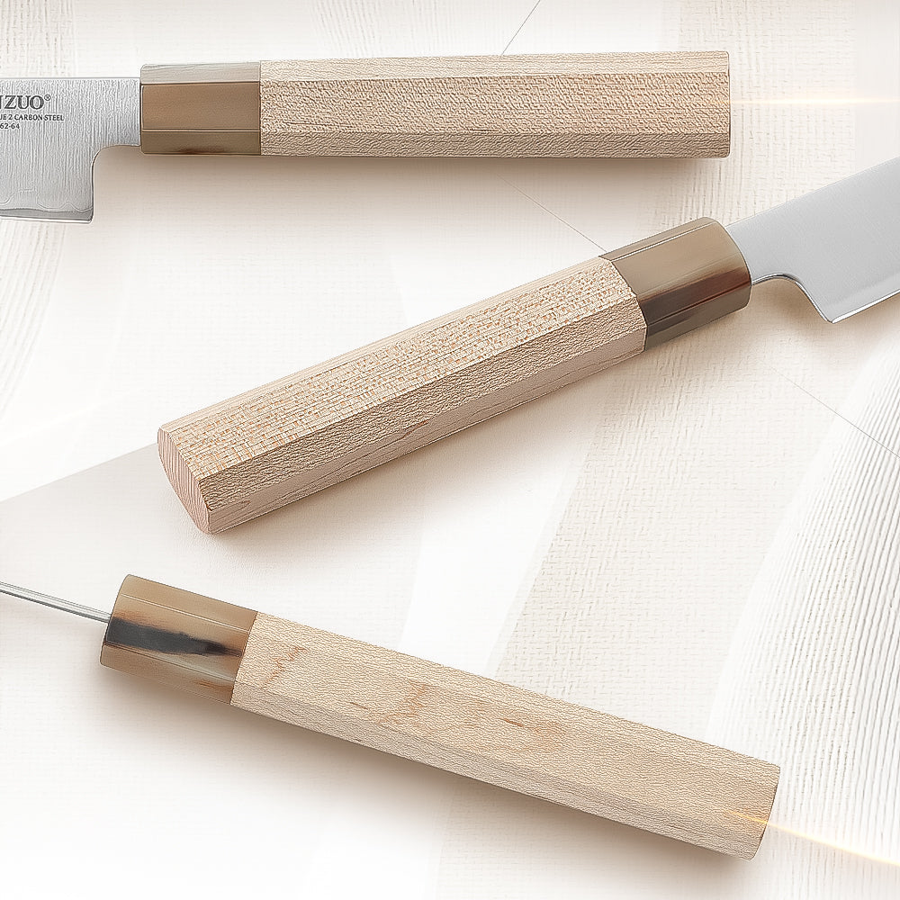 XINZUO 5.5 Inches Kitchen Utility Knife, Japanese Aogami #2 Steel, 62-64HRC, Ergonomic Octagonal Handle, Exquisite Gift-Ready Packaging