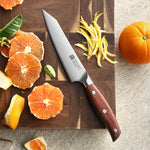 XINZUO Professional Utility Knife 3 Layers Composite Steel 60±1HRC Sharp Blade Premium Red Wood Ergonomic Handle