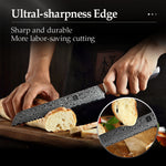 XINZUO 8 Inch 67 Layers Damascus Steel Bread Knife-Ya Series