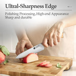 XINZUO Kitchen Knife 5.2 Inches Utility Knife Classic Design Slice Premium Olive Wood Handle Shred or Dice