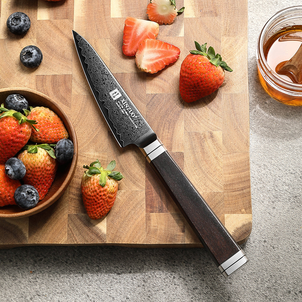 XINZUO Ji Series 4.1 Inches Sharp Paring Knife 67 Layers Damascus Steel Hand-forged Kitchen Knife