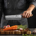 XINZUO 6.8 Inches 67 Layers Japanese AUS-10 Damascus Steel Nakiri Knife-Jiang Series