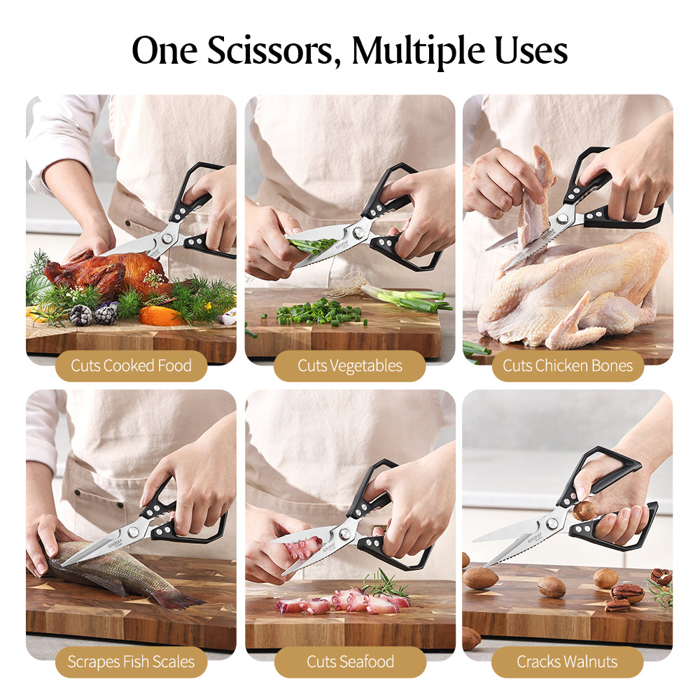 XINZUO 1PC Multifunctional Kitchen Knife 14C28N Stainless Steel Hardness 56-58HRC