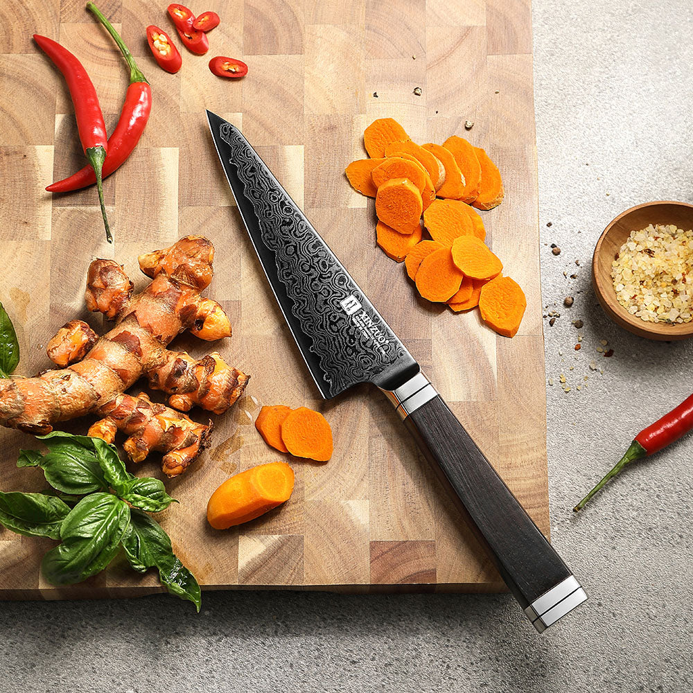 XINZUO 67-Layer Damascus Utility Knife – Your Daily Kitchen Companion