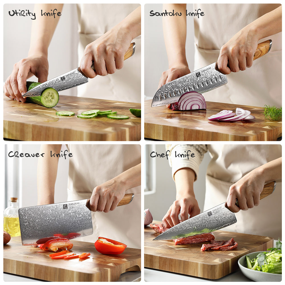 XINZUO Lan Series 73 Layers Damascus Powder Steel 6PCS Knife Set