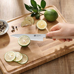 XINZUO 5.5 Inches Kitchen Utility Knife, Japanese Aogami #2 Steel, 62-64HRC, Ergonomic Octagonal Handle, Exquisite Gift-Ready Packaging