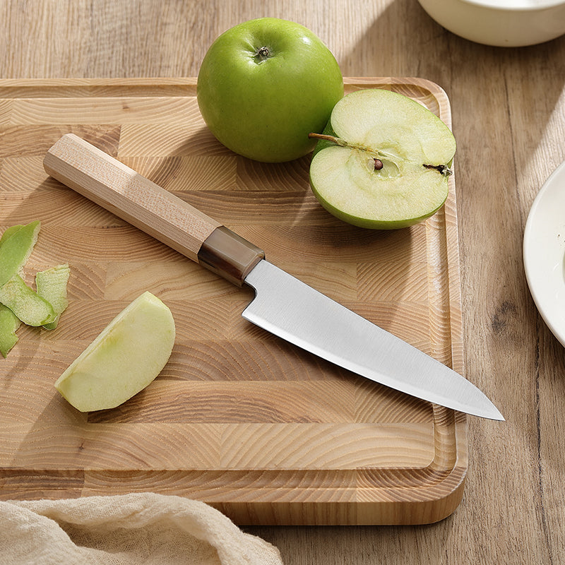 XINZUO 5.5 Inches Kitchen Utility Knife, Japanese Aogami #2 Steel, 62-64HRC, Ergonomic Octagonal Handle, Exquisite Gift-Ready Packaging