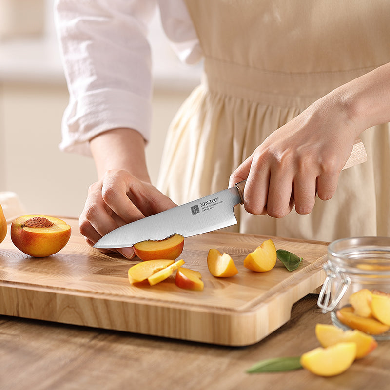 XINZUO 5.5 Inches Kitchen Utility Knife, Japanese Aogami #2 Steel, 62-64HRC, Ergonomic Octagonal Handle, Exquisite Gift-Ready Packaging