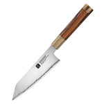 XINZUO Zhen XZ05 Series ZDP-189 Powder Steel Kiritsuke Chef Knife 6.5 Inch, Made of Three-layer Composite Steel, Hardness Reaches 65-67HRC, Desert lronwood Octagonal HandIe