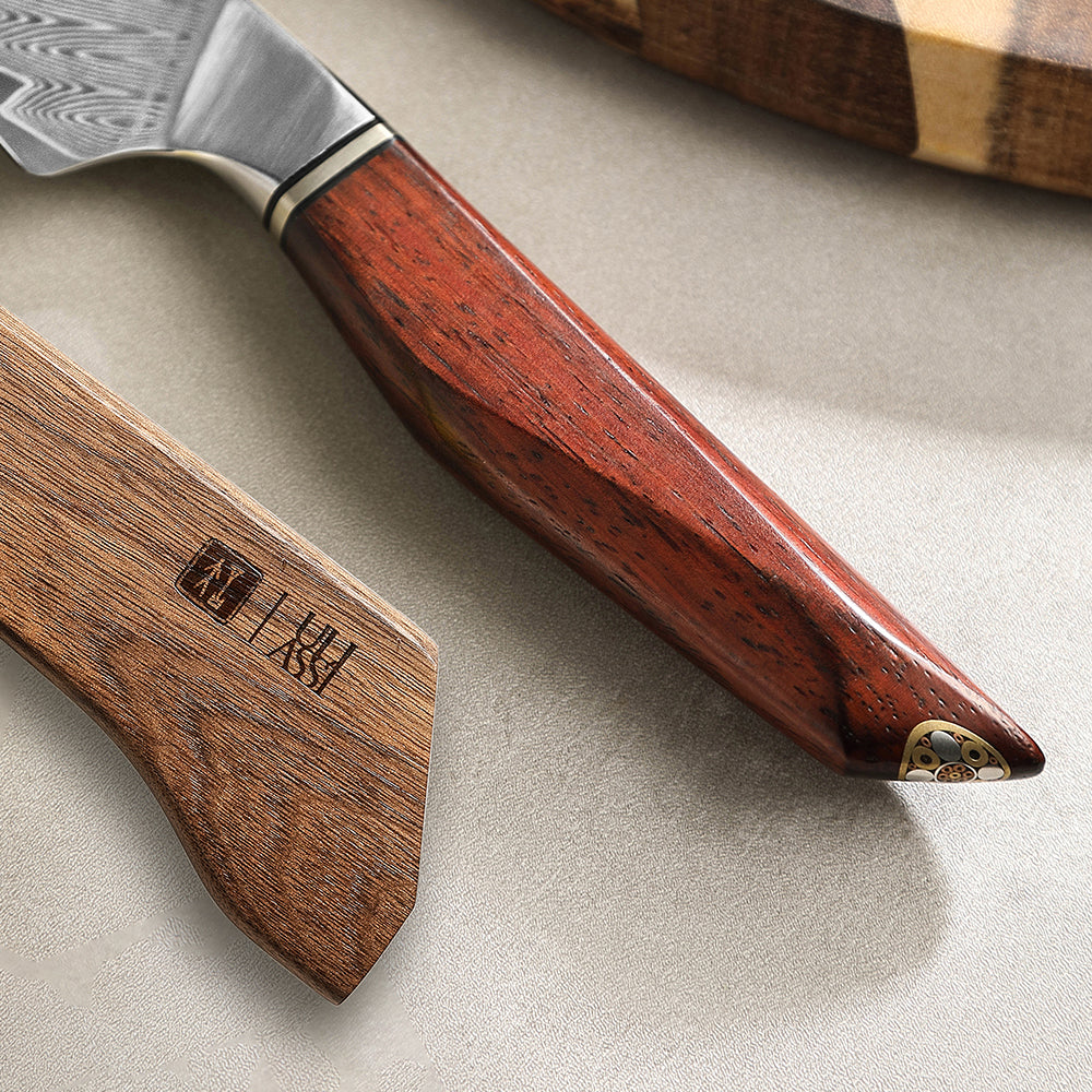 XINZUO Xing Series Ergonomic Rosewood Boning Knife –73 Layers Damascus Steel With 14Cr14MoVNb Core