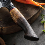 XINZUO 7 Inch Japanese Nakiri Knife, 67 Layers Damascus Steel with Burnt Oak Handle - Precision Vegetable Chef Knife for Professional & Home Use