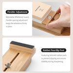 XINZUO Adjustable Solid Wood Whetstone Sharpening Stand, Extendable Walnut & White Oak Sharpening Holder for Kitchen Knife Sharpening, Sink Mount Stable Sharpening Support Stand