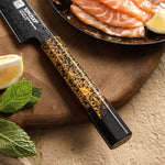 XINZUO 10 Inches Calamus Knife Japanese ZDP189 Damascus Steel Intangible Cultural Heritage lacquerware Handle