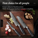 XINZUO 3-Piece 67 Layers Damascus Steel Kitchen Knife Set-Ya Series