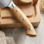 XINZUO Serrated Bread Knife - Triple-Layer Composited Steel with Olive Wood Handle, Razor Sharp & Ergonomic Design-PIN Series