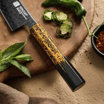 XINZUO 6.9”Nakiri Knife 49-Layer Damascus Kitchen Knife, ZDP-189 Steel Core DLC Coated Ultra Sharp Kitchen Knife