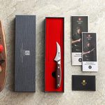 XINZUO Sharp Kitchen Knife 3”Paring Knife Customized 3 Layers Composite Steel-Quality Red Wood Handle