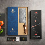 XINZUO 7 Inches 67 Layers Japanese AUS-10 Damascus Steel Meat Cleaver Knife-Jiang Series