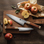 XINZUO 2-Piece Japanese Steel Knife Set — Chef & Utility Knives With ZDP189 Composite Steel | Desert Ironwood Handle