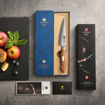 XINZUO 5.5 Inches 67 Layers Japanese AUS-10 Damascus Steel Utility Knife-Jiang Series