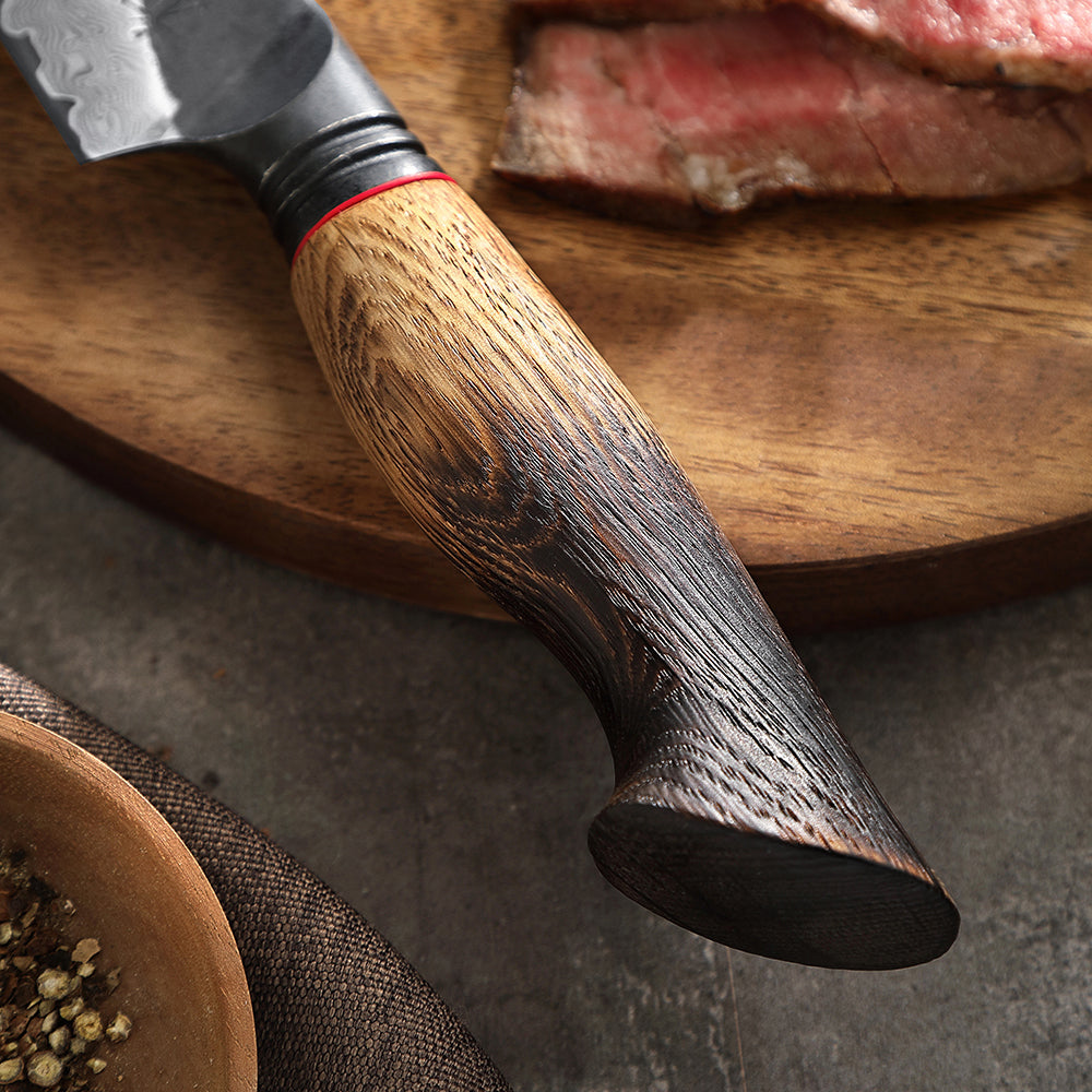 XINZUO 10 Inch Carving Knife 67 Layers Damascus Steel with Burnt Oak Handle - Precision Slicing Knife for Meat, Poultry & Roasts