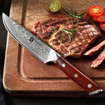 XINZUO 5 Inches Steak Knife - 67 Layers Damascus Steel Blade, Premium Rosewood Handle, Razor Sharp Kitchen Knife,
