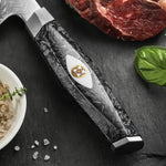 XINZUO 145 Layers Damascus Bunka Knife/Kiritsuke Knife,7 Inches, Ergonomic Handle, Acacia Wooden Gift Box