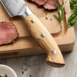 XINZUO Professional Carving Knife - Triple-Layer Composited Steel with Olive Wood Handle, Razor Sharp & Ergonomic Design-PIN Series