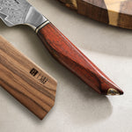 XINZUO Xing Series Professional 7.2”Nakiri Knife Damascus Steel Blade 14Cr14MoVNb Steel Core - Chopping Meat and Fruit