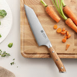 XINZUO Premium German Steel 5.8 Inches Bunka Knife – Olive Wood Handle, 56-58HRC Hardness, Ideal for Daily Kitchen Prep