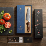 XINZUO 5.5" Santoku Knife – 110-Layer Dual-Core Damascus Steel,Desert Ironwood Handle