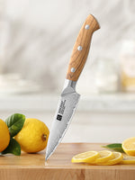 XINZUO 4.3 Inches Paring Knife - Triple-Layer Composited Steel with Olive Wood Handle, Razor Sharp & Ergonomic Design-PIN Series