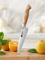 XINZUO 5.3 Inches Kitchen Utility Knife - Triple-Layer Composited Steel with Olive Wood Handle, Razor Sharp & Ergonomic Design-PIN Series