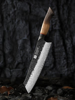 XINZUO 8.3 Inch Japanese Kiritsuke Knife, 67 Layers Damascus Steel with Burnt Oak Handle - Master Chef Multi-Purpose Blade for Precision Slicing & Chopping