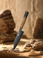 XINZUO Practical 6 Inches Bunka Knife 49-Layer Damascus ZDP-189 Core Ebony Wood Handle