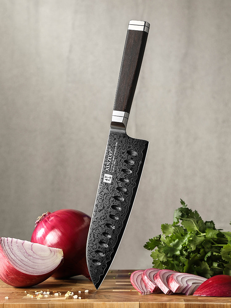 XINZUO Ji Series Japanese Santoku Knife 7.2 Inches,Damascus Steel Blade, with Exquisite Patterns, Presented in an Attractive Gift Box
