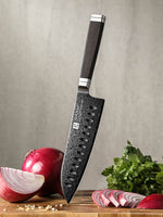 XINZUO Ji Series Japanese Santoku Knife 7.2 Inches,Damascus Steel Blade, with Exquisite Patterns, Presented in an Attractive Gift Box