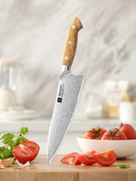 XINZUO Professional Chef Knife - Triple-Layer Composited Steel with Olive Wood Handle, Razor Sharp & Ergonomic Design-PIN Series
