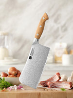 XINZUO Professional Chinese Bone Cleaver Knife - Triple-Layer Composited Steel with Olive Wood Handle, Razor Sharp & Ergonomic Design-PIN Series