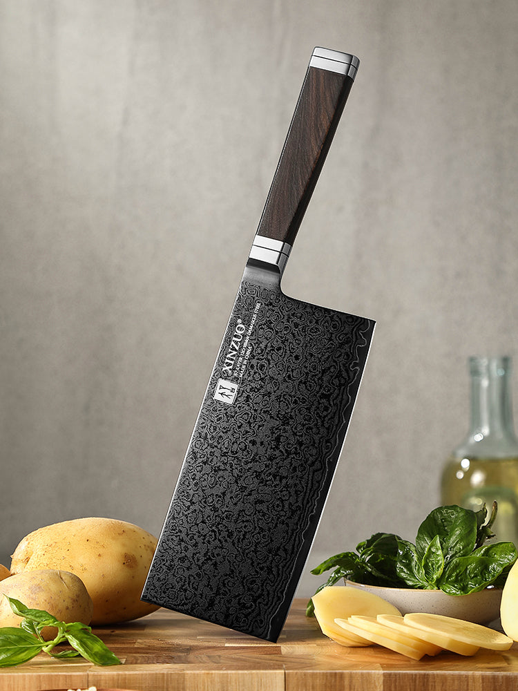 XINZUO Ji Series Chinese Cleaver Knife,7.1 Inches Kitchen Knife,High Hardness 60±2HRC,Cut Vegetable&Meat