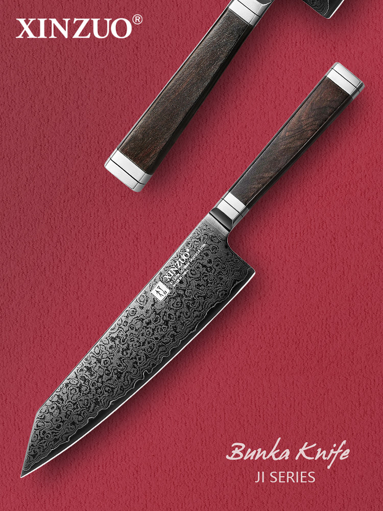 XINZUO Ji Series 8.3" Bunka Knife 67-Layer Damascus Steel for Meat Vegetable Slicing
