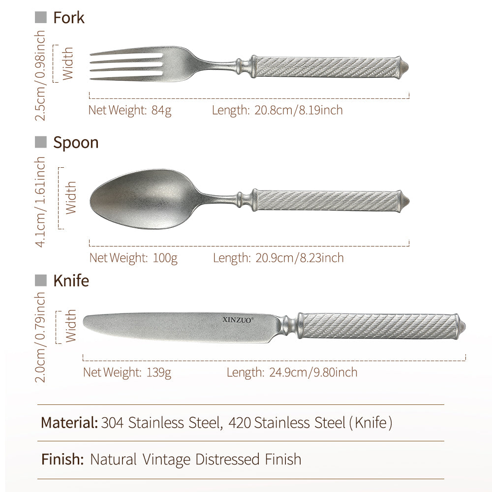 XINZUO ONE-PIECE FORGED 3PCS Set Premium Stainless Steel Forged Forming Process Suitable for Restaurants and Household Use