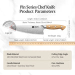 XINZUO Professional Chef Knife - Triple-Layer Composited Steel with Olive Wood Handle, Razor Sharp & Ergonomic Design-PIN Series
