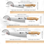 XINZUO 3PCS Kitchen Knife Set - Triple-Layer Composited Steel with Olive Wood Handle, Razor Sharp & Ergonomic Design-PIN Series