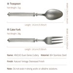 XINZUO One-Piece Forged Cutlery Premium 304 Stainless Steel Sturdy & Functional-Vintage Relief Pattern Handle