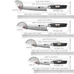 XINZUO 7PCS Knife Set 145-Layer M390 Damascus Steel Kitchen Knife – 60-62HRC Hardness, Black Carbon Fiber Handle