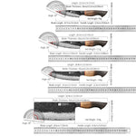 XINZUO 8-Piece Premium Damascus Steel Knife Set - Professional Kitchen Knives with Burnt Oak Handle
